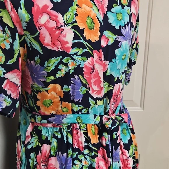 VTG 80s Diane Von Furstenberg, The Color Authority, Floral Dress, Garden Girl - Picture 4 of 5